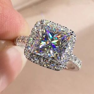 NEW Princess Cut Halo Engagement Style Ring